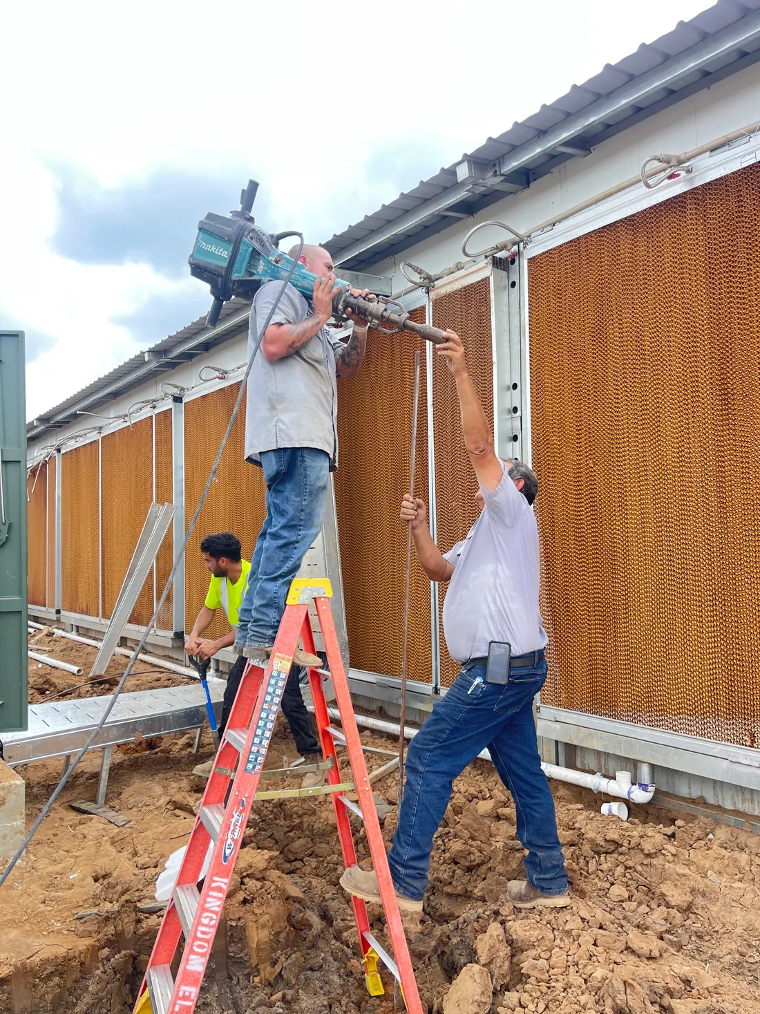 Field crew installing cooling-wall components with non-identifiable faces