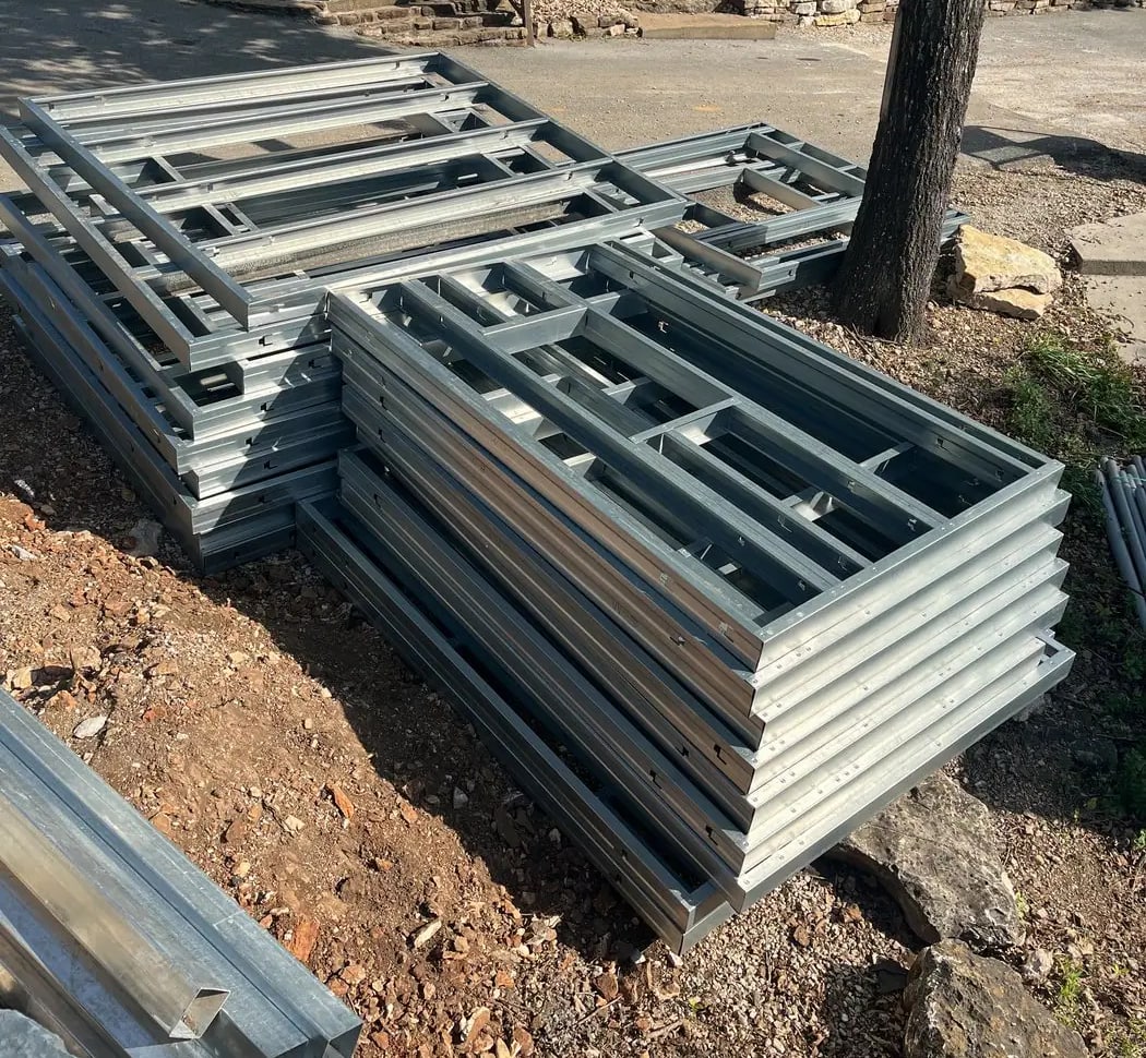 Prefab field material staging reference used to review delivery and offloading needs