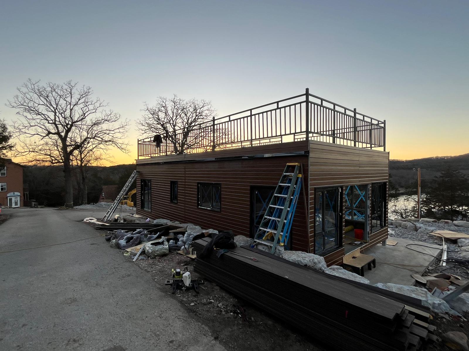Prefab home exterior for package fit, site access, freight access, and written owner notes