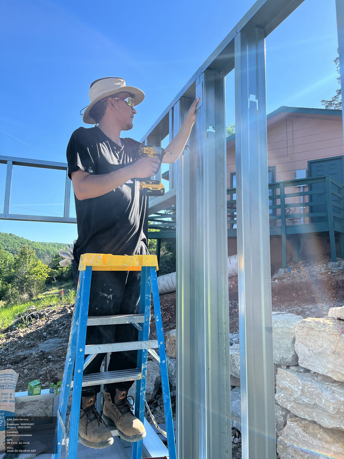 Noncombustible steel wall framing
